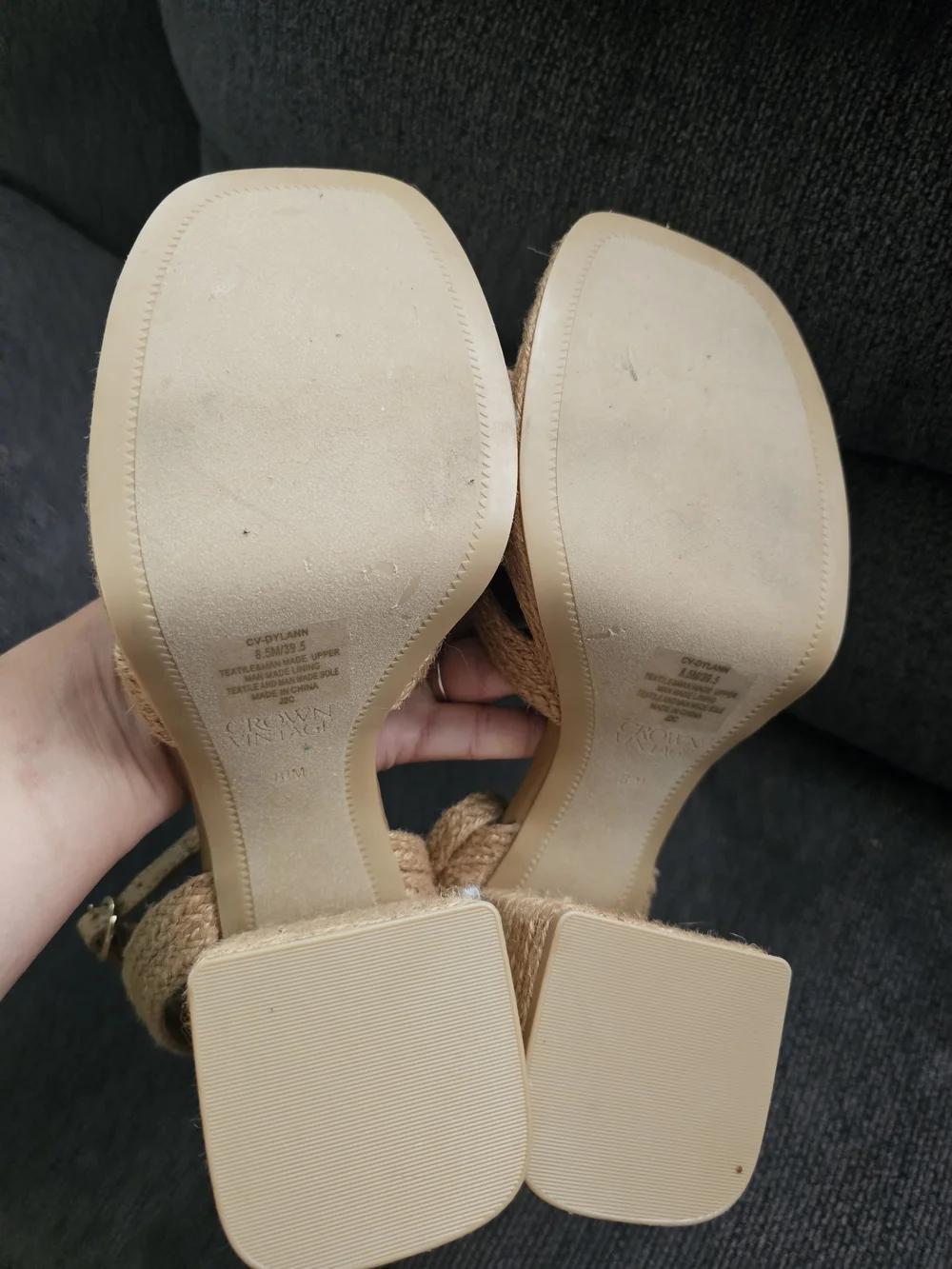 Crown Vintage Tan Braided Platform Sandals - Women's